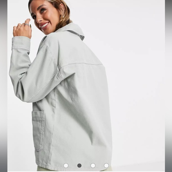 NWT Topshop Topshop oversized lightweight shacket with woven label - Picture 4 of 14